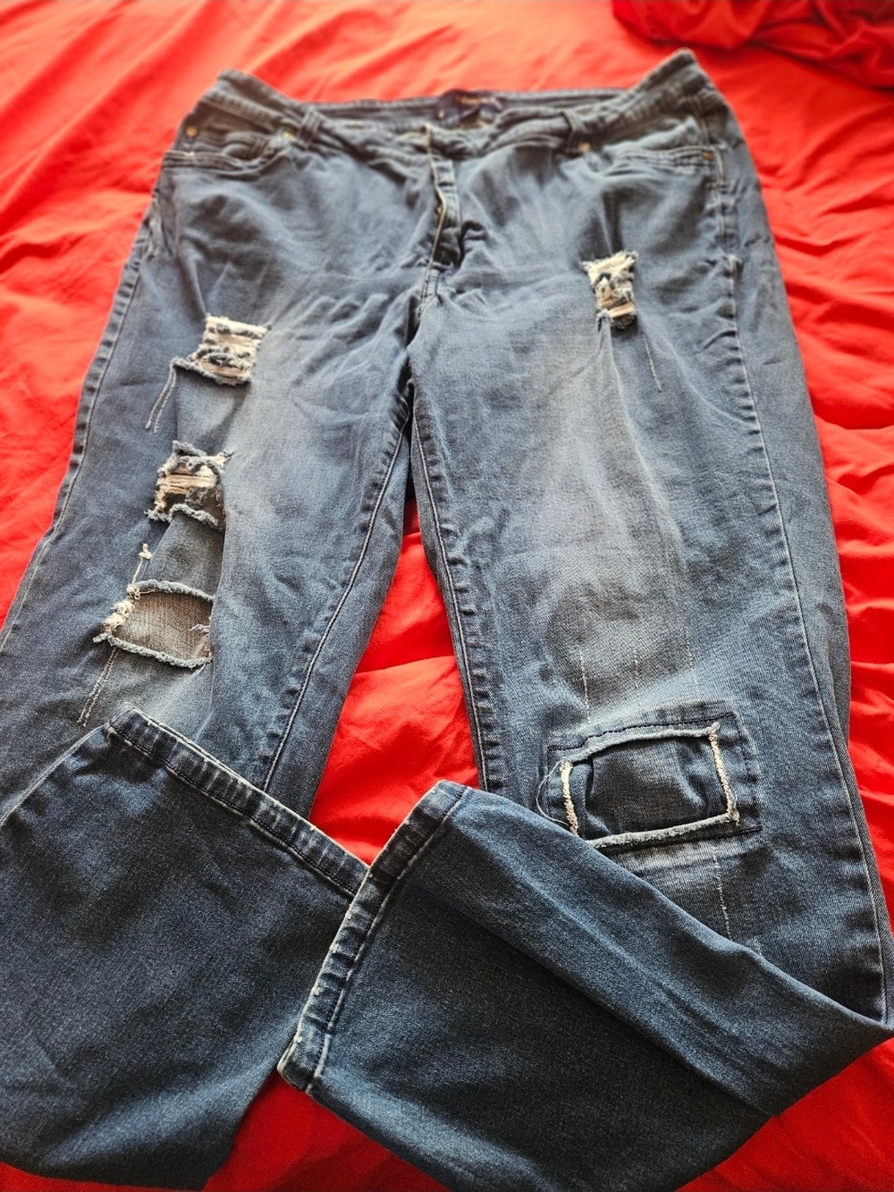 Denim 24/7 Distressed Boyfriend Jeans - Dark Blue